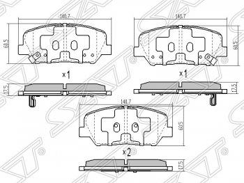 1 239 р. Колодки тормозные SAT (задние)  Hyundai I30  2 GD (2011-2017), Hyundai Veloster  FS (2011-2018), KIA Optima  3 TF (2010-2016)  с доставкой в г. Новочеркасск. Увеличить фотографию 1