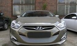 2 349 р. Сетка на бампер Russtal (хром) Hyundai I40 1 VF дорестайлинг седан (2011-2015)  с доставкой в г. Новочеркасск. Увеличить фотографию 3