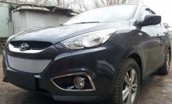 2 199 р. Сетка на бампер Russtal (хром)  Hyundai IX35  LM (2009-2013) дорестайлинг  с доставкой в г. Новочеркасск. Увеличить фотографию 2