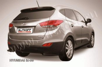 Защита заднего бампера из уголков d57 Slitkoff Hyundai IX35 LM дорестайлинг (2009-2013)