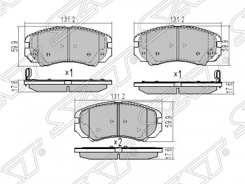 999 р. Колодки тормозные SAT (передние)  Hyundai IX35  LM (2009-2018), Hyundai Tucson  LM (2010-2017), KIA Soul ( AM,  PS) (2008-2016)  с доставкой в г. Новочеркасск. Увеличить фотографию 1