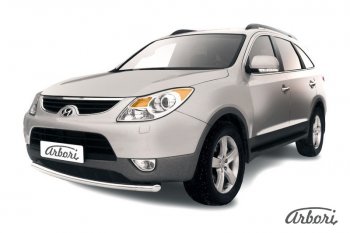 Защита переднего бампера Arbori (нержавейка, 1 труба d57 mm). Hyundai IX55 EN (2006-2013)