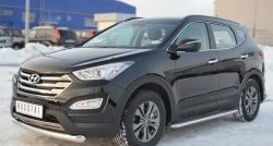 21 699 р. Широкая защита порогов SLITKOFF  Hyundai Santa Fe  DM (2012-2016) дорестайлинг  с доставкой в г. Новочеркасск. Увеличить фотографию 4