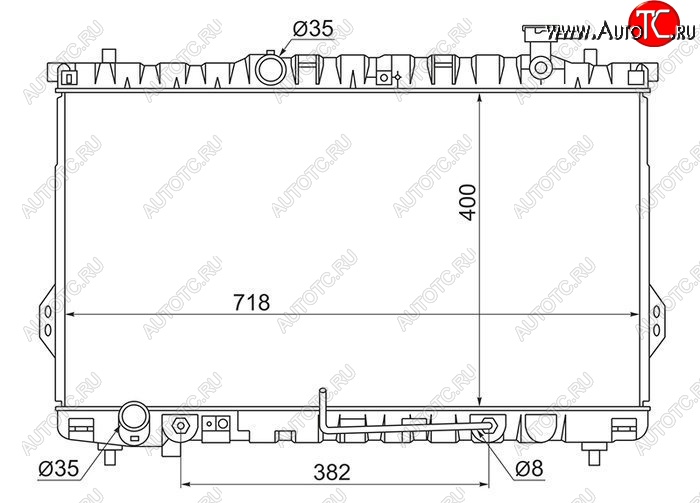 8 849 р. Радиатор двигателя SAT (пластинчатый,2.0/2.4/2.7, МКПП/АКПП)  Hyundai Santa Fe  SM (2000-2012)  с доставкой в г. Новочеркасск