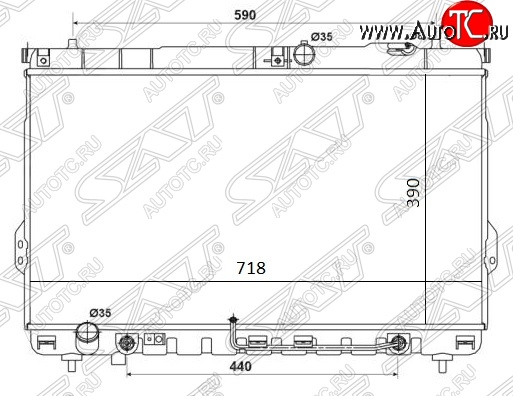 9 699 р. Радиатор двигателя SAT (трубчатый, DIESEL, АКПП) Hyundai Santa Fe SM (2000-2012)  с доставкой в г. Новочеркасск