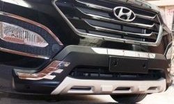 15 499 р. Накладка на передний бампер CT v1  Hyundai Santa Fe  DM (2012-2016) дорестайлинг (Неокрашенная)  с доставкой в г. Новочеркасск. Увеличить фотографию 1