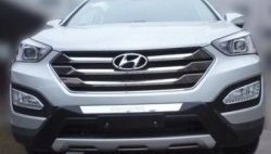 14 399 р. Накладка на передний бампер CT v2 Hyundai Santa Fe DM дорестайлинг (2012-2016) (Неокрашенная)  с доставкой в г. Новочеркасск. Увеличить фотографию 1