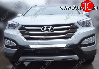 14 399 р. Накладка на передний бампер CT v2 Hyundai Santa Fe DM дорестайлинг (2012-2016) (Неокрашенная)  с доставкой в г. Новочеркасск