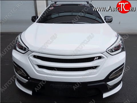 7 949 р. Решетка радиатора ROADRUNS DESIGN Hyundai Santa Fe DM дорестайлинг (2012-2016) (без сетки, Неокрашенная)  с доставкой в г. Новочеркасск