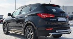 15 099 р. Защита заднего бампера (2 трубы Ø63 мм, нержавейка) SLITKOFF Hyundai Santa Fe DM дорестайлинг (2012-2016)  с доставкой в г. Новочеркасск. Увеличить фотографию 3