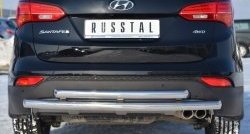 15 099 р. Защита заднего бампера (2 трубы Ø63 мм, нержавейка) SLITKOFF Hyundai Santa Fe DM дорестайлинг (2012-2016)  с доставкой в г. Новочеркасск. Увеличить фотографию 4