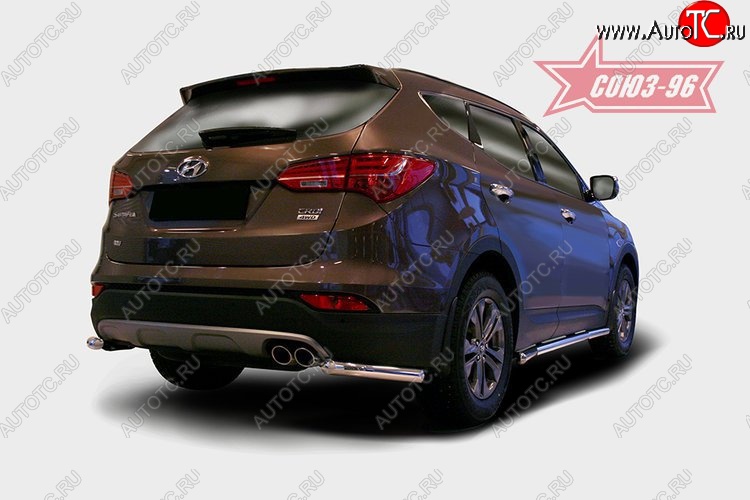 9 539 р. Защита заднего бампера из боковых уголков Souz-96 (d60) Hyundai Santa Fe DM дорестайлинг (2012-2016)  с доставкой в г. Новочеркасск