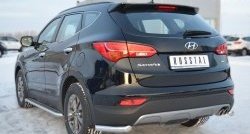 11 499 р. Защита заднего бампера (Ø63 мм уголки, нержавейка) SLITKOFF  Hyundai Santa Fe  DM (2012-2016) дорестайлинг  с доставкой в г. Новочеркасск. Увеличить фотографию 4