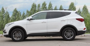 8 799 р. Комплект рейлингов АПС  Hyundai Santa Fe  DM (2012-2019) дорестайлинг, рестайлинг (Черные, без поперечин)  с доставкой в г. Новочеркасск. Увеличить фотографию 2