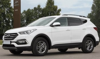 8 799 р. Комплект рейлингов АПС  Hyundai Santa Fe  DM (2012-2019) дорестайлинг, рестайлинг (Черные, без поперечин)  с доставкой в г. Новочеркасск. Увеличить фотографию 3