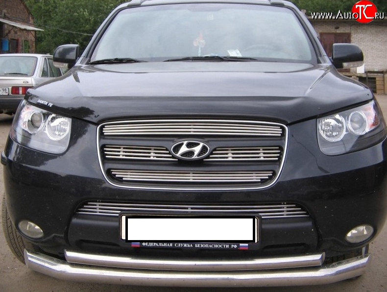 3 999 р. Декоративная вставка воздухозаборника Berkut Hyundai Santa Fe CM дорестайлинг (2006-2009)  с доставкой в г. Новочеркасск