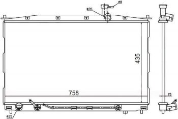 Радиатор двигателя SAT (пластинчатый, 2.0G/2.2D/2.7G, МКПП/АКПП) Hyundai (Хюндаи) Santa Fe (Санта)  CM (2006-2012) CM дорестайлинг, рестайлинг