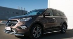 23 849 р. Защита переднего бампера (2 трубыØ63 и 42 мм, нержавейка) SLITKOFF  Hyundai Grand Santa Fe  1 DM (2013-2016) дорестайлинг  с доставкой в г. Новочеркасск. Увеличить фотографию 4