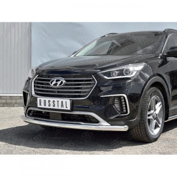 Одинарная защита переднего бампера диаметром 63 мм SLITKOFF Hyundai (Хюндаи) Grand Santa Fe (гранд)  1 DM (2016-2018) 1 DM рестайлинг