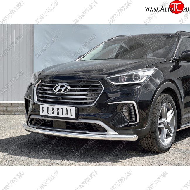 13 449 р. Одинарная защита переднего бампера диаметром 63 мм SLITKOFF  Hyundai Grand Santa Fe  1 DM (2016-2018) рестайлинг  с доставкой в г. Новочеркасск