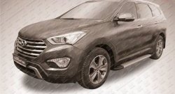 13 349 р. Алюминиевые пороги Slitkoff Optima Silver  Hyundai Grand Santa Fe  1 DM (2013-2016) дорестайлинг  с доставкой в г. Новочеркасск. Увеличить фотографию 2