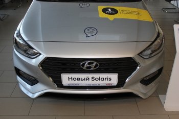 4 999 р. Накладка на передний бампер АвтоКрат Hyundai Solaris HCR седан дорестайлинг (2017-2020) (Неокрашенная)  с доставкой в г. Новочеркасск. Увеличить фотографию 4