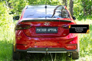 1 759 р. Лип спойлер RA  Hyundai Solaris  HCR (2017-2022) седан дорестайлинг, седан рестайлинг (Неокрашенный)  с доставкой в г. Новочеркасск. Увеличить фотографию 2