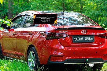 1 759 р. Лип спойлер RA  Hyundai Solaris  HCR (2017-2022) седан дорестайлинг, седан рестайлинг (Неокрашенный)  с доставкой в г. Новочеркасск. Увеличить фотографию 3