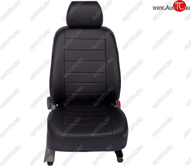 6 249 р. Чехлы Seintex (экокожа, 40/60)  Hyundai Solaris  HCR (2017-2022), KIA Rio  4 YB (2017-2025) (Цвет: черный/черный)  с доставкой в г. Новочеркасск