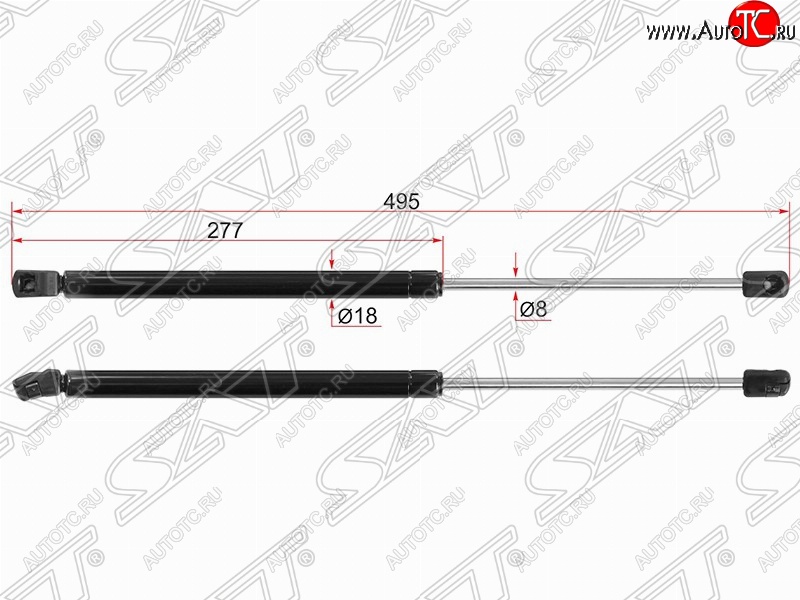 559 р. Упор крышки багажника SAT (газовый)  Hyundai Solaris  RBr (2010-2017) хэтчбэк дорестайлинг, хэтчбэк рестайлинг  с доставкой в г. Новочеркасск