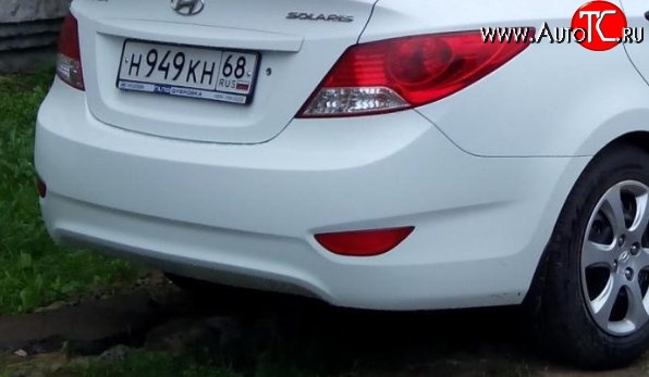 3 659 р. Задний бампер (седан) Стандартный  Hyundai Solaris  RBr (2010-2014) седан дорестайлинг (Окрашенный)  с доставкой в г. Новочеркасск