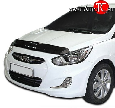 2 699 р. Дефлектор капота NovLine Hyundai Solaris RBr хэтчбэк дорестайлинг (2010-2014)  с доставкой в г. Новочеркасск