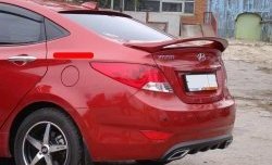 3 299 р. Козырёк на заднее лобовое стекло Sport v2 Hyundai Solaris RBr седан рестайлинг (2014-2017) (Неокрашенный)  с доставкой в г. Новочеркасск. Увеличить фотографию 2