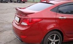 3 299 р. Козырёк на заднее лобовое стекло Sport v2 Hyundai Solaris RBr седан рестайлинг (2014-2017) (Неокрашенный)  с доставкой в г. Новочеркасск. Увеличить фотографию 3