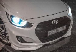 Накладка на передний бампер TopKontur Design v2 Hyundai Solaris RBr хэтчбэк дорестайлинг (2010-2014)