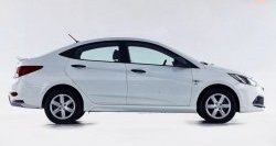 3 599 р. Пороги накладки Sport Hyundai Solaris RBr седан дорестайлинг (2010-2014) (Неокрашенные)  с доставкой в г. Новочеркасск. Увеличить фотографию 1