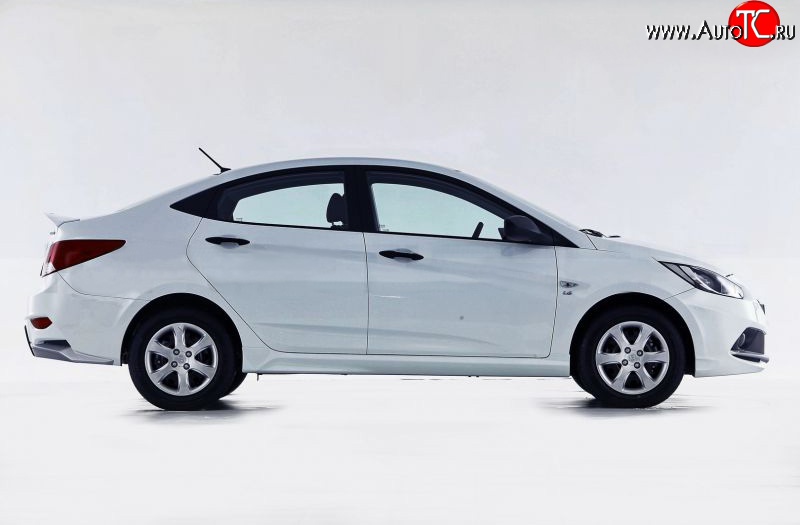 3 599 р. Пороги накладки Sport Hyundai Solaris RBr седан дорестайлинг (2010-2014) (Неокрашенные)  с доставкой в г. Новочеркасск