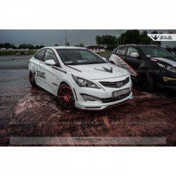 1 499 р. Реснички на фары Zeus Hyundai Solaris RBr хэтчбэк дорестайлинг (2010-2014) (Неокрашенные)  с доставкой в г. Новочеркасск. Увеличить фотографию 4