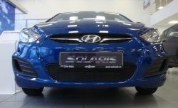 1 469 р. Сетка на бампер Russtal (черная) Hyundai Solaris RBr хэтчбэк дорестайлинг (2010-2014)  с доставкой в г. Новочеркасск. Увеличить фотографию 4