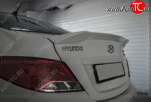 5 399 р. Лип спойлер Zeus Hyundai Solaris RBr седан дорестайлинг (2010-2014) (Неокрашенный)  с доставкой в г. Новочеркасск