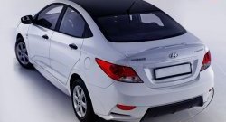 14 499 р. Задний бампер Sport Hyundai Solaris RBr седан дорестайлинг (2010-2014) (Неокрашенный)  с доставкой в г. Новочеркасск. Увеличить фотографию 2