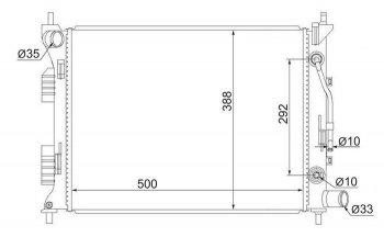5 199 р. Радиатор двигателя (трубчатый, МКПП/АКПП) SAT Hyundai Solaris RBr седан дорестайлинг (2010-2014)  с доставкой в г. Новочеркасск. Увеличить фотографию 1