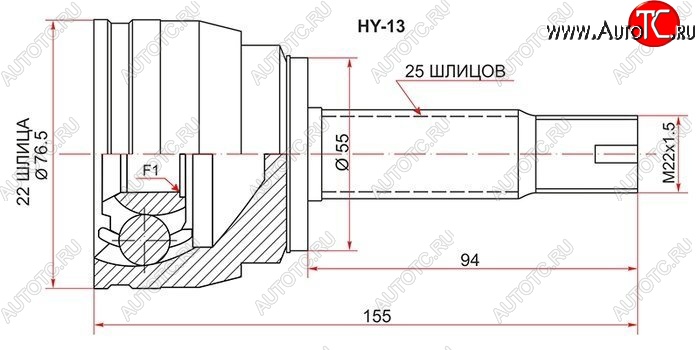 1 499 р. ШРУС (Россия) SAT (наружный) Hyundai Solaris RBr седан дорестайлинг (2010-2014)  с доставкой в г. Новочеркасск