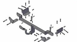 4 149 р. Фаркоп Russtal  Hyundai Solaris  RBr (2010-2017), KIA Rio  3 QB (2011-2017)  с доставкой в г. Новочеркасск. Увеличить фотографию 1