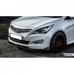 4 499 р. Накладка на передний бампер TopKontur Design Hyundai Solaris RBr седан рестайлинг (2014-2017) (Глянец под окраску, Неокрашенная)  с доставкой в г. Новочеркасск. Увеличить фотографию 2