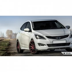 4 499 р. Накладка на передний бампер TopKontur Design Hyundai Solaris RBr седан рестайлинг (2014-2017) (Глянец под окраску, Неокрашенная)  с доставкой в г. Новочеркасск. Увеличить фотографию 7