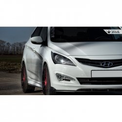 4 499 р. Накладка на передний бампер TopKontur Design Hyundai Solaris RBr седан рестайлинг (2014-2017) (Глянец под окраску, Неокрашенная)  с доставкой в г. Новочеркасск. Увеличить фотографию 8