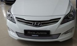 1 539 р. Сетка на бампер Russtal (хром) Hyundai Solaris RBr седан рестайлинг (2014-2017)  с доставкой в г. Новочеркасск. Увеличить фотографию 4