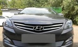 1 539 р. Сетка на бампер Russtal (хром) Hyundai Solaris RBr седан рестайлинг (2014-2017)  с доставкой в г. Новочеркасск. Увеличить фотографию 6