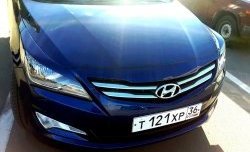 929 р. Реснички на фары Кураж Hyundai Solaris RBr седан рестайлинг (2014-2017) (Неокрашенные)  с доставкой в г. Новочеркасск. Увеличить фотографию 5